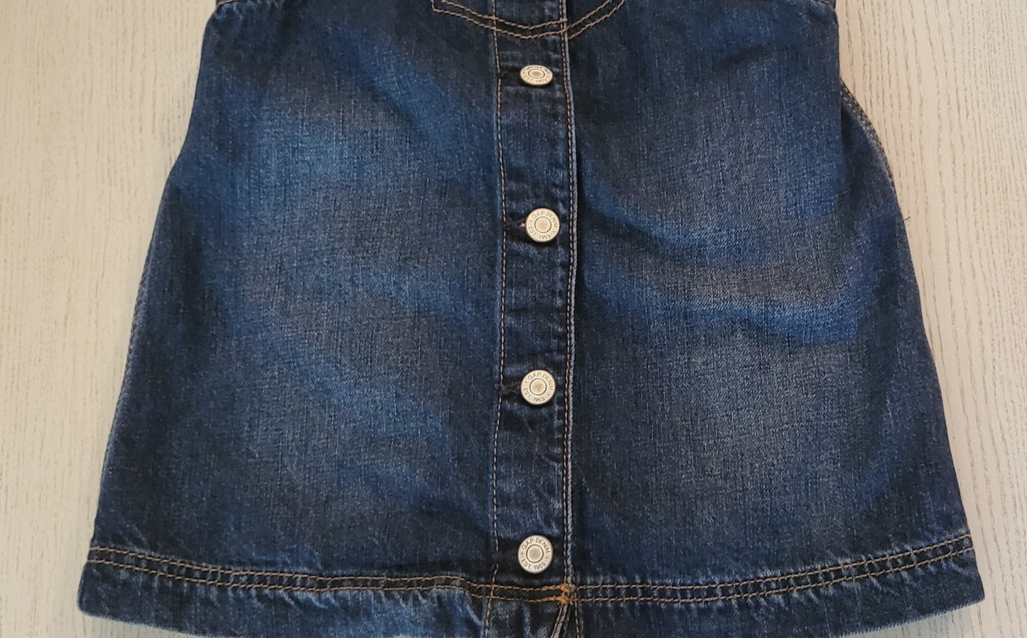 REDUCED: #9--- Girls 3T. Gap Denim Bid Jumper with Pink Old Navy shirt.