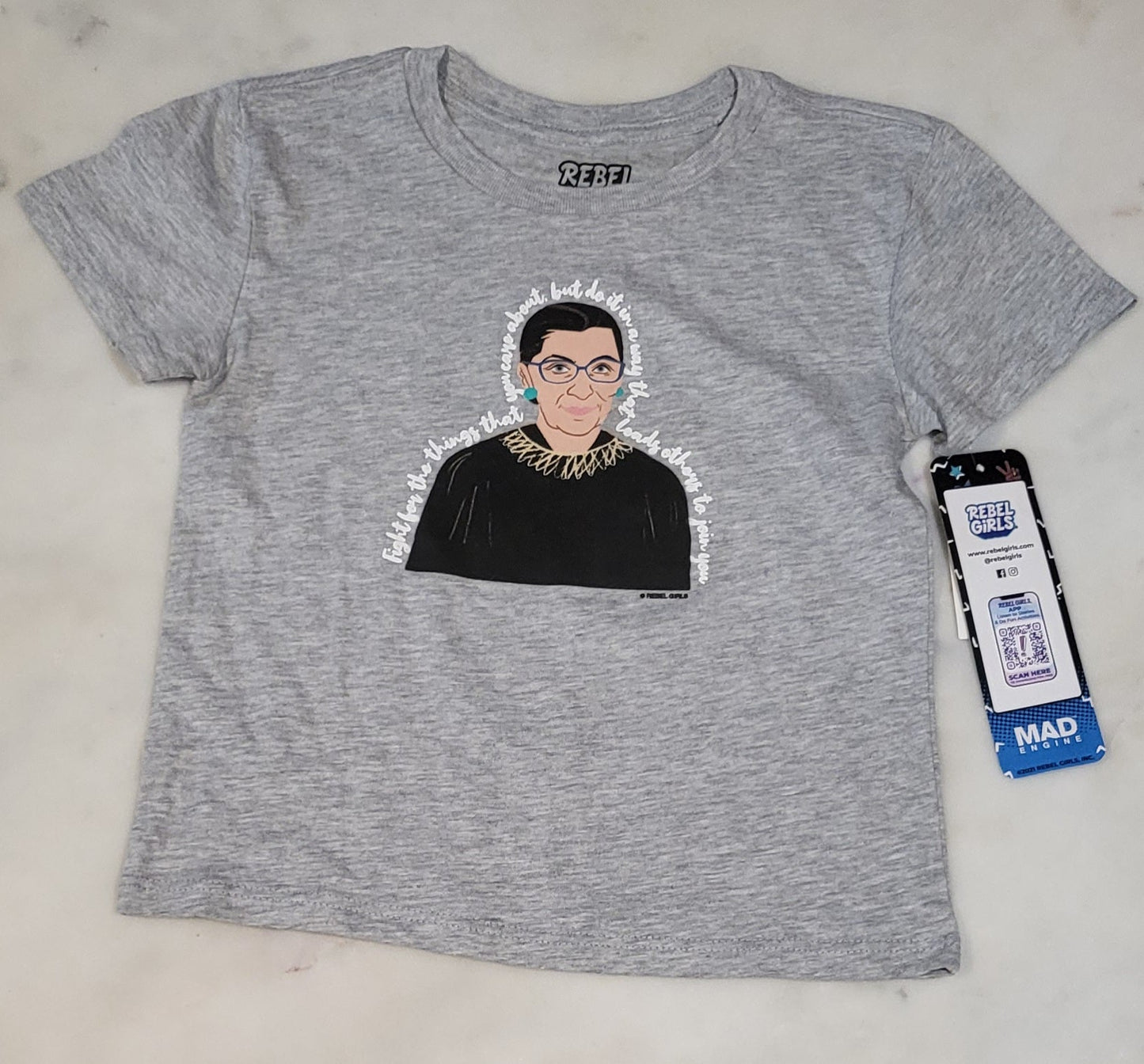 REDUCED: #9--- Girls 5. RBG t-shirt, New w/ Tags.