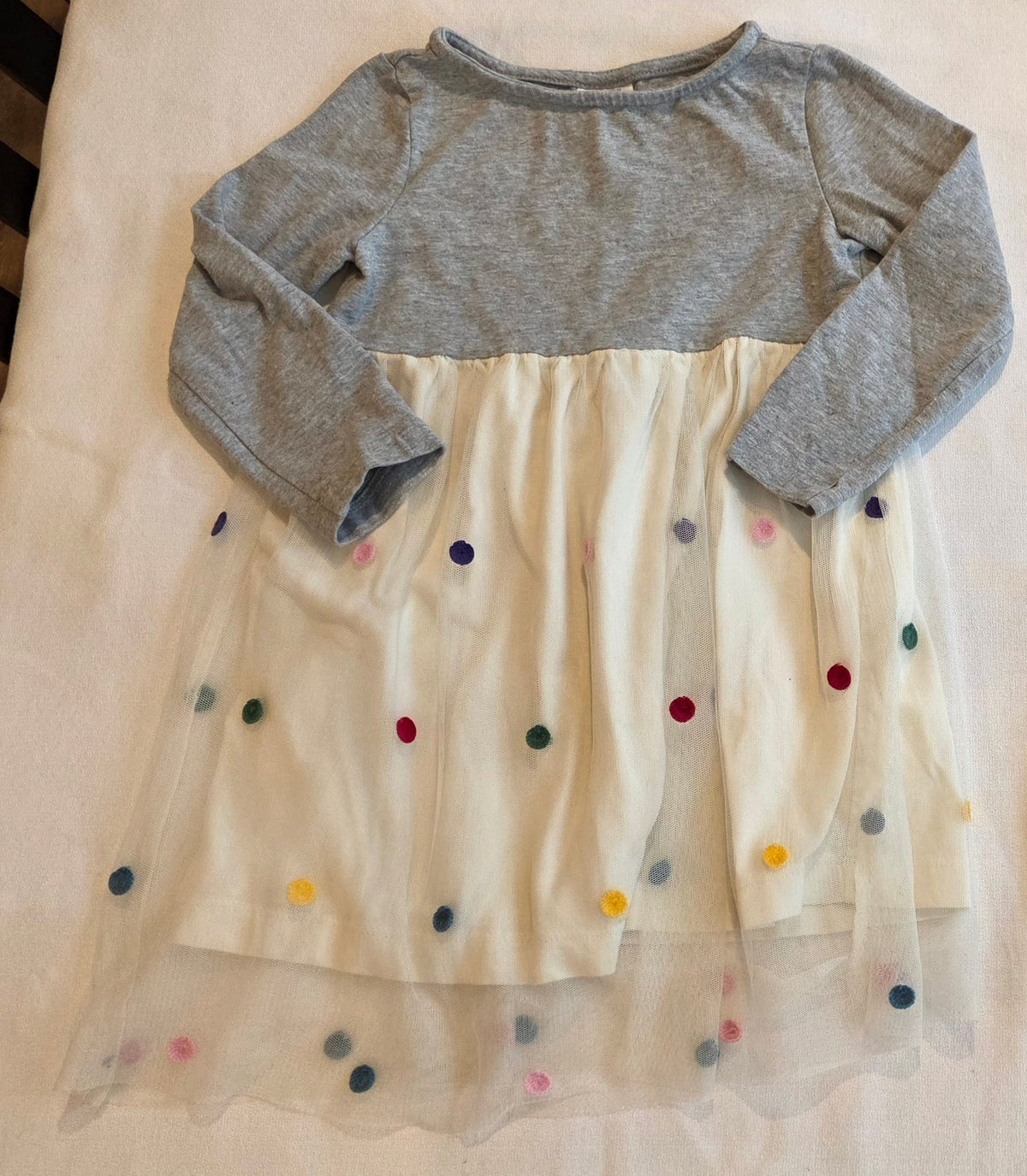 #190 Girls 3T Hanna Andersson Polka Dot Tulle Dress (1 of 2)