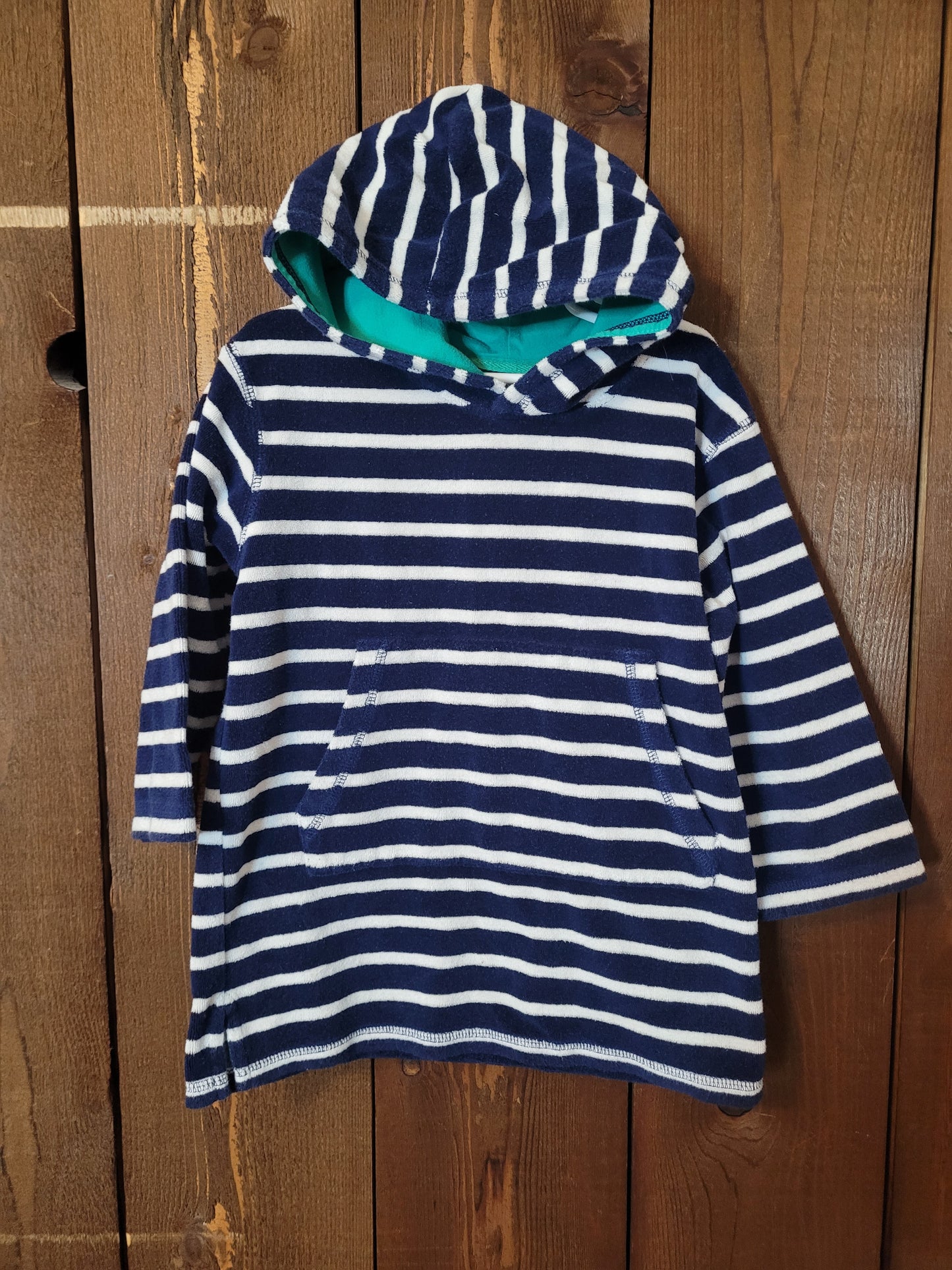 #111 Mini Boden Striped Terrycloth Swim Cover-Up Girls Size 4-5Y