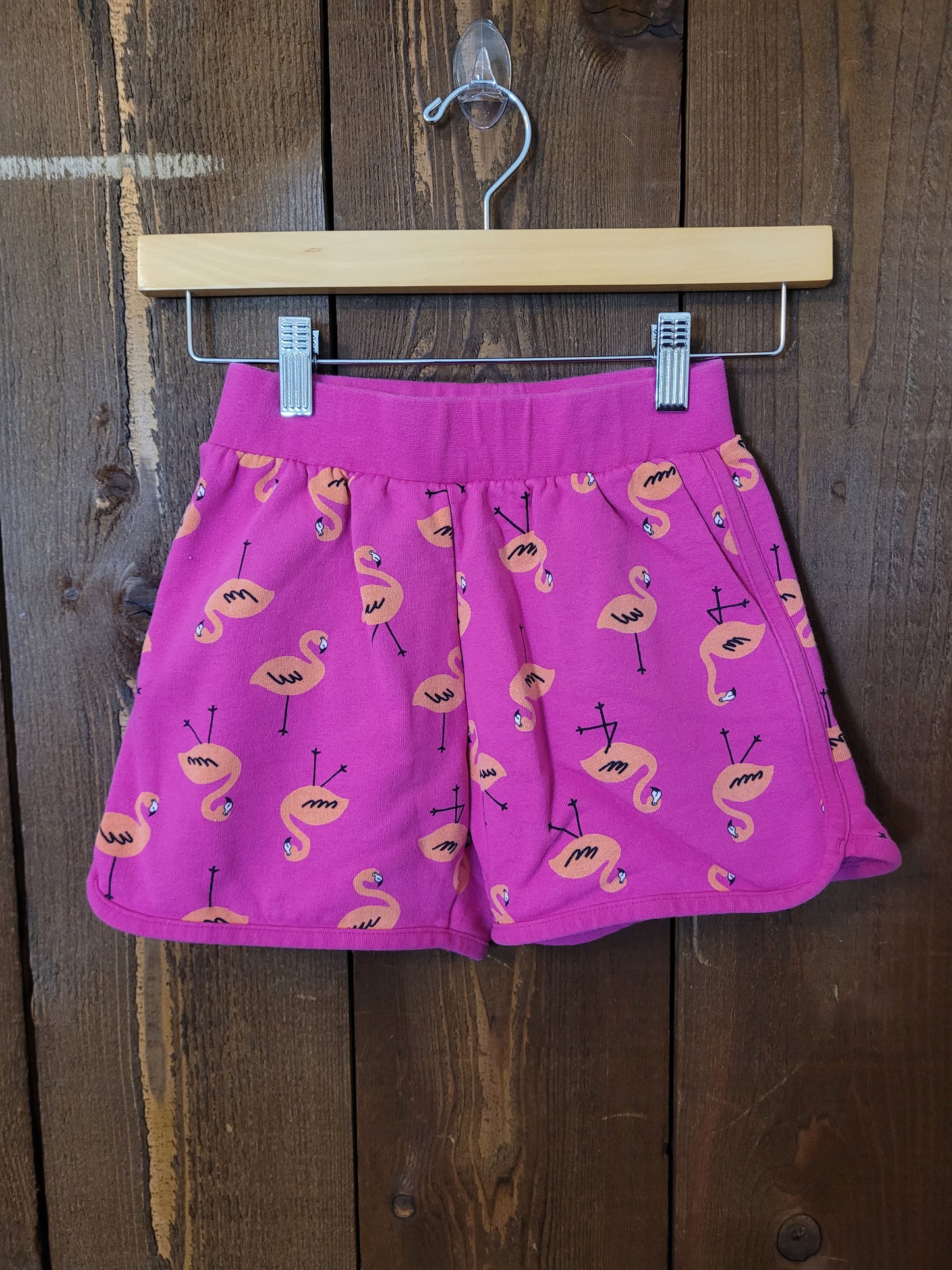 #111 Hanna Andersson Flamingo Shorts Girls Size 130/8