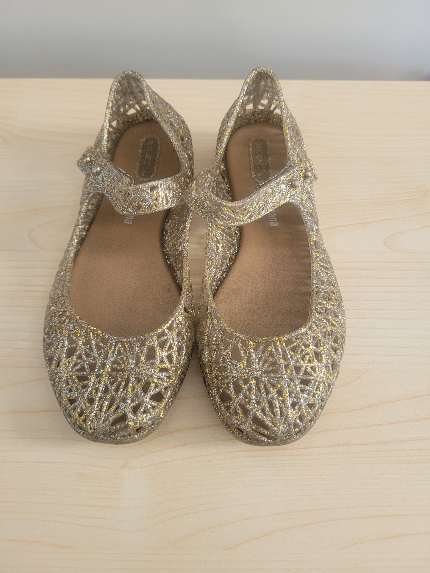 #111 Mini Melissa Campana Glitter Jelly Shoes Girls Size 12