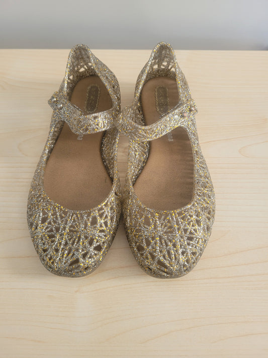 #111 Mini Melissa Campana Glitter Jelly Shoes Girls Size 12