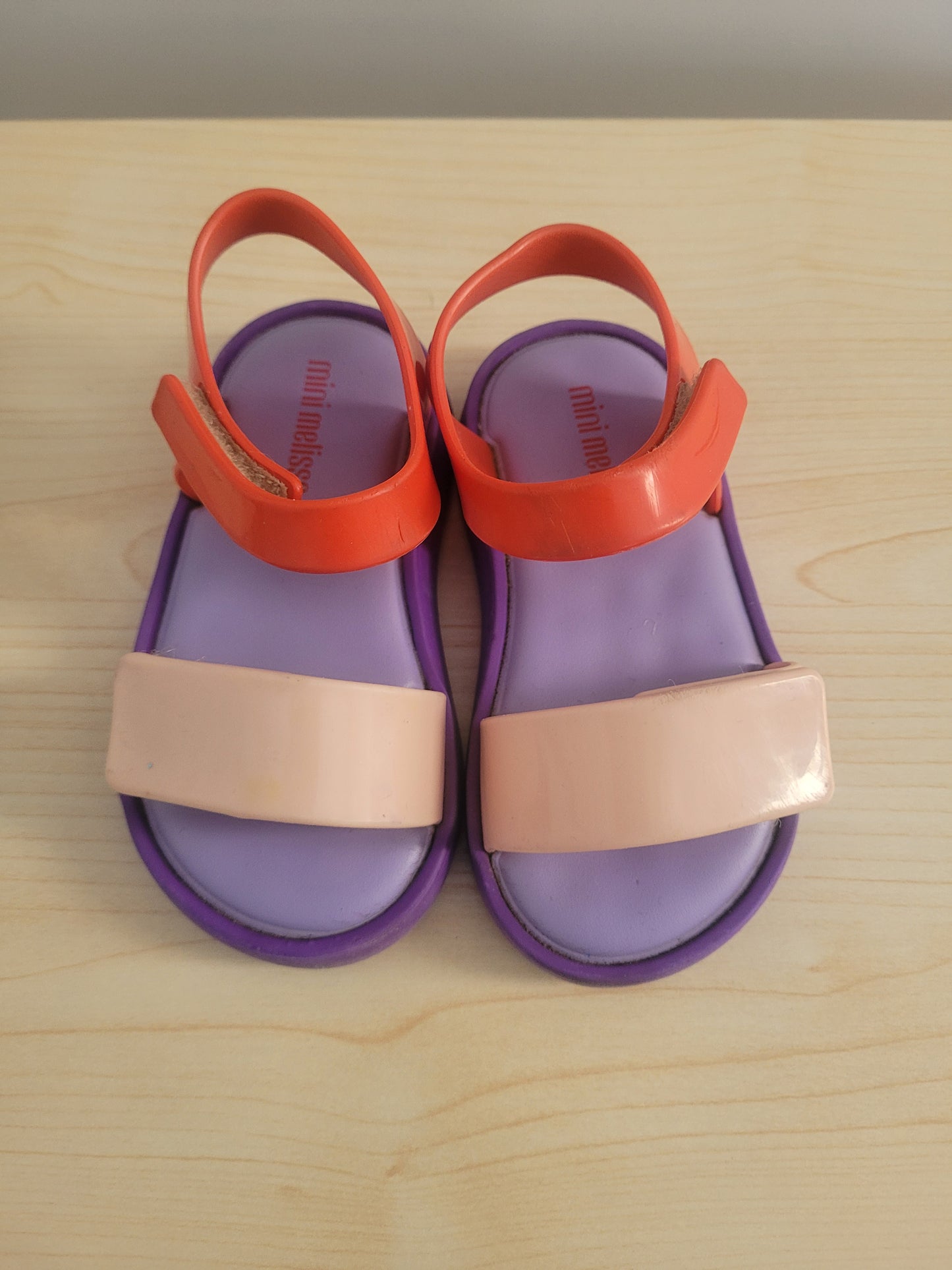#111 Mini Melissa Colorblock Sandals Girls Size 7