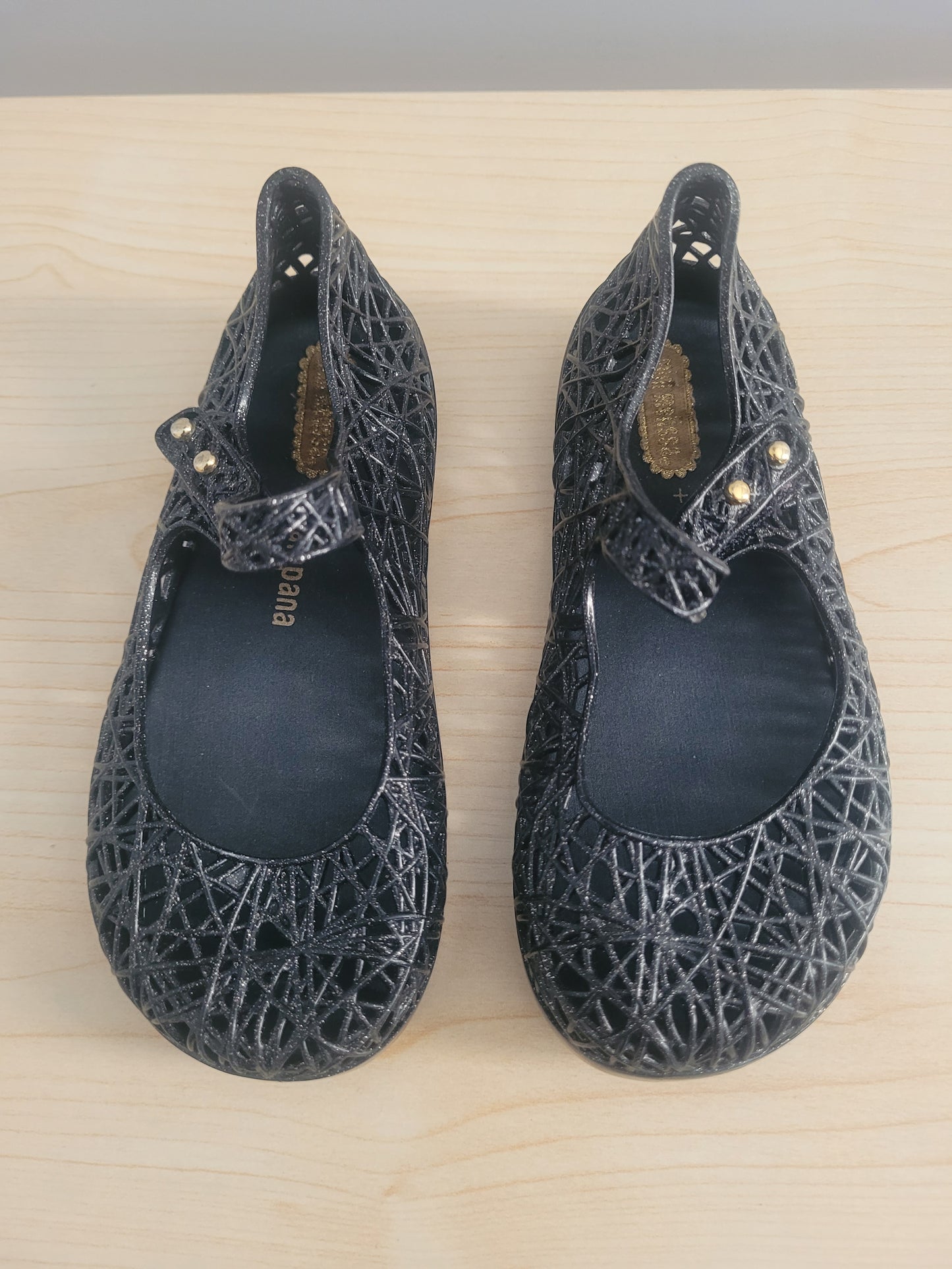 #111 Mini Melissa Campana Glitter Shoes Girls Size 9