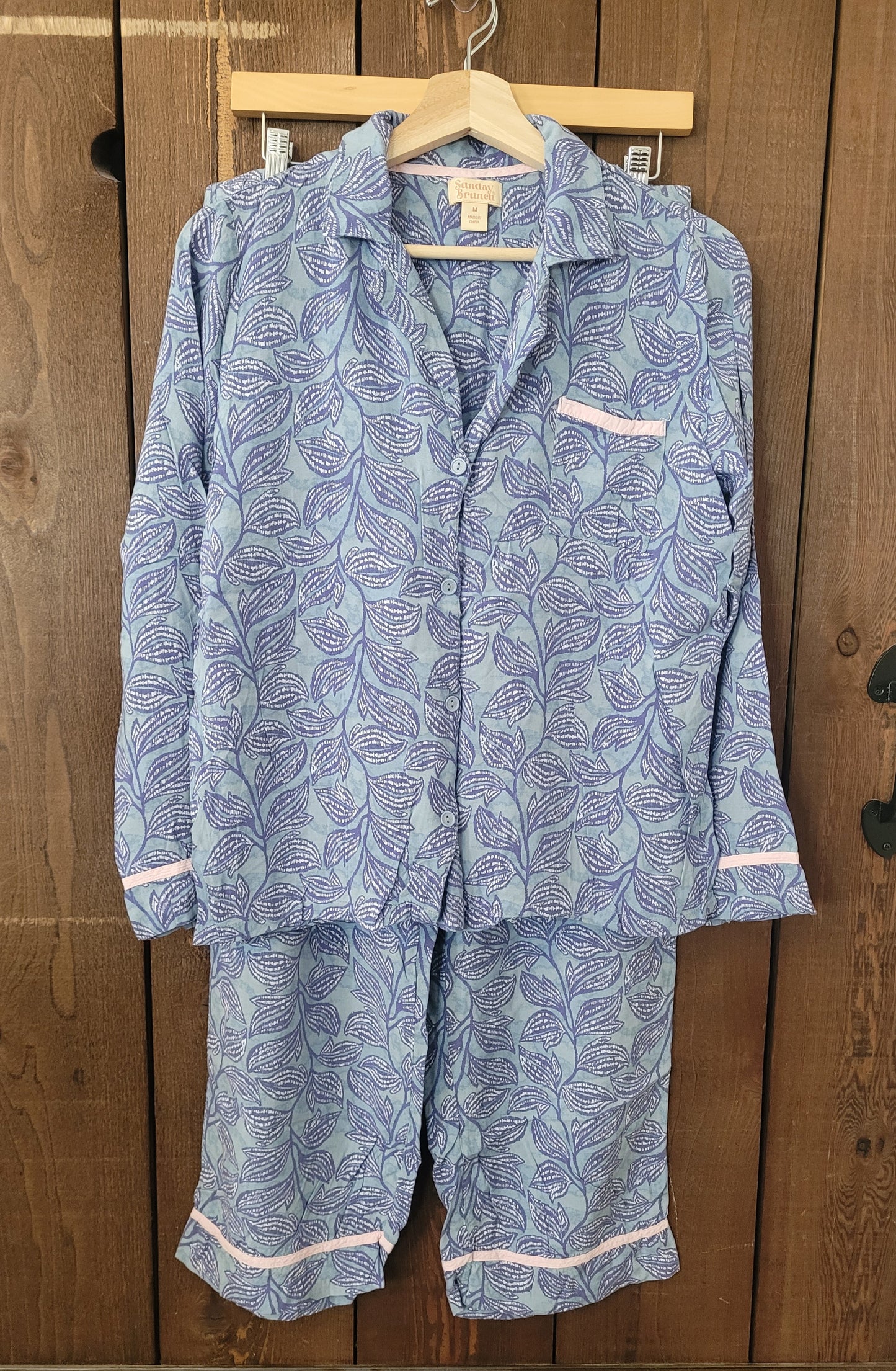 #111 Sunday Brunch Pant Pajama Set Women M