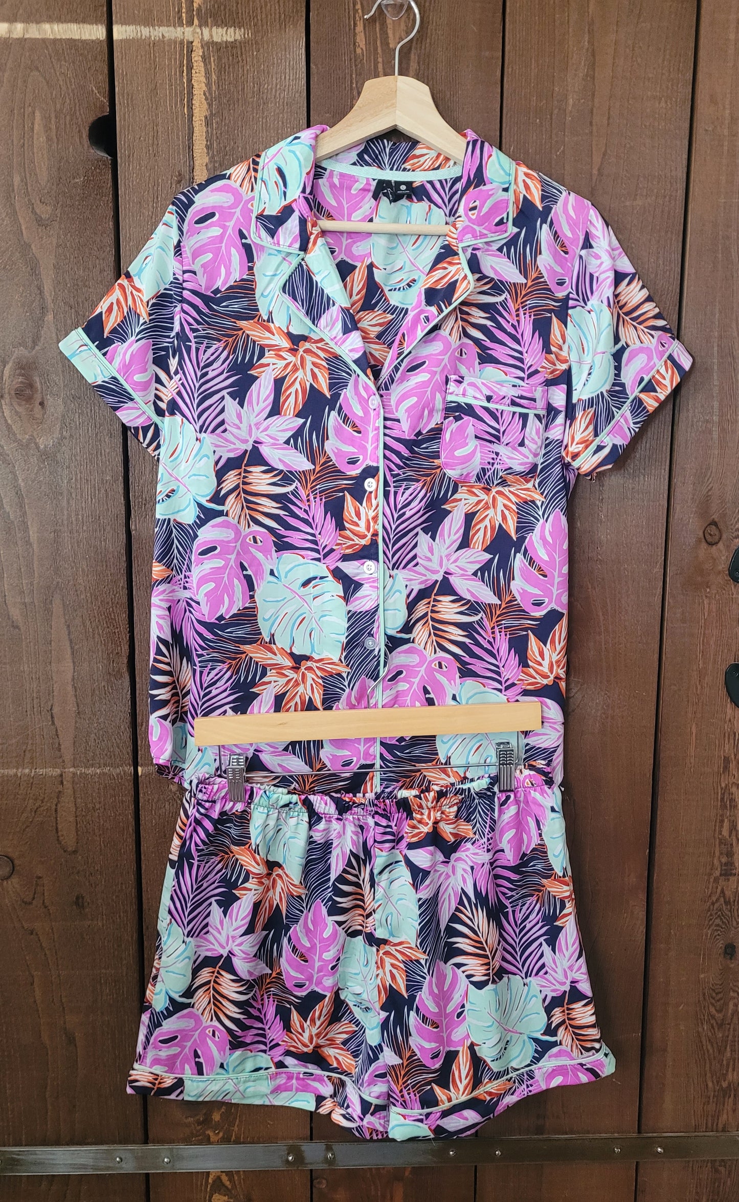 #111 Kensie Floral Pajama Short Set Women L