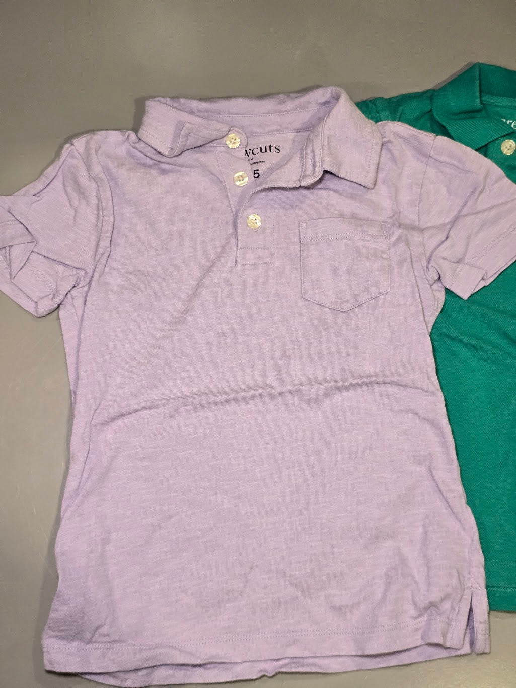 #131 REDUCED Two Crew Cuts collared shirts in burnt orange and light purple sz 4-5