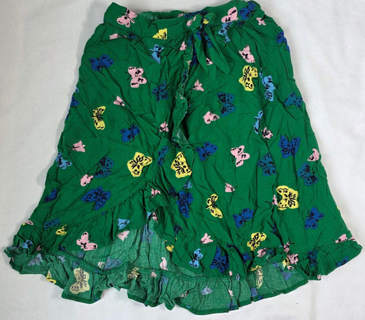 #190 Girls 6/7 (12) Hanna Andersson Green Butterfly Skirt