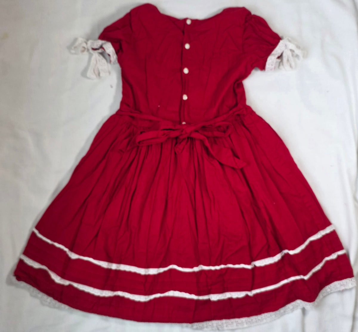 #190 Girls 14 Well Dressed Wolf Red Lawn Party Dress