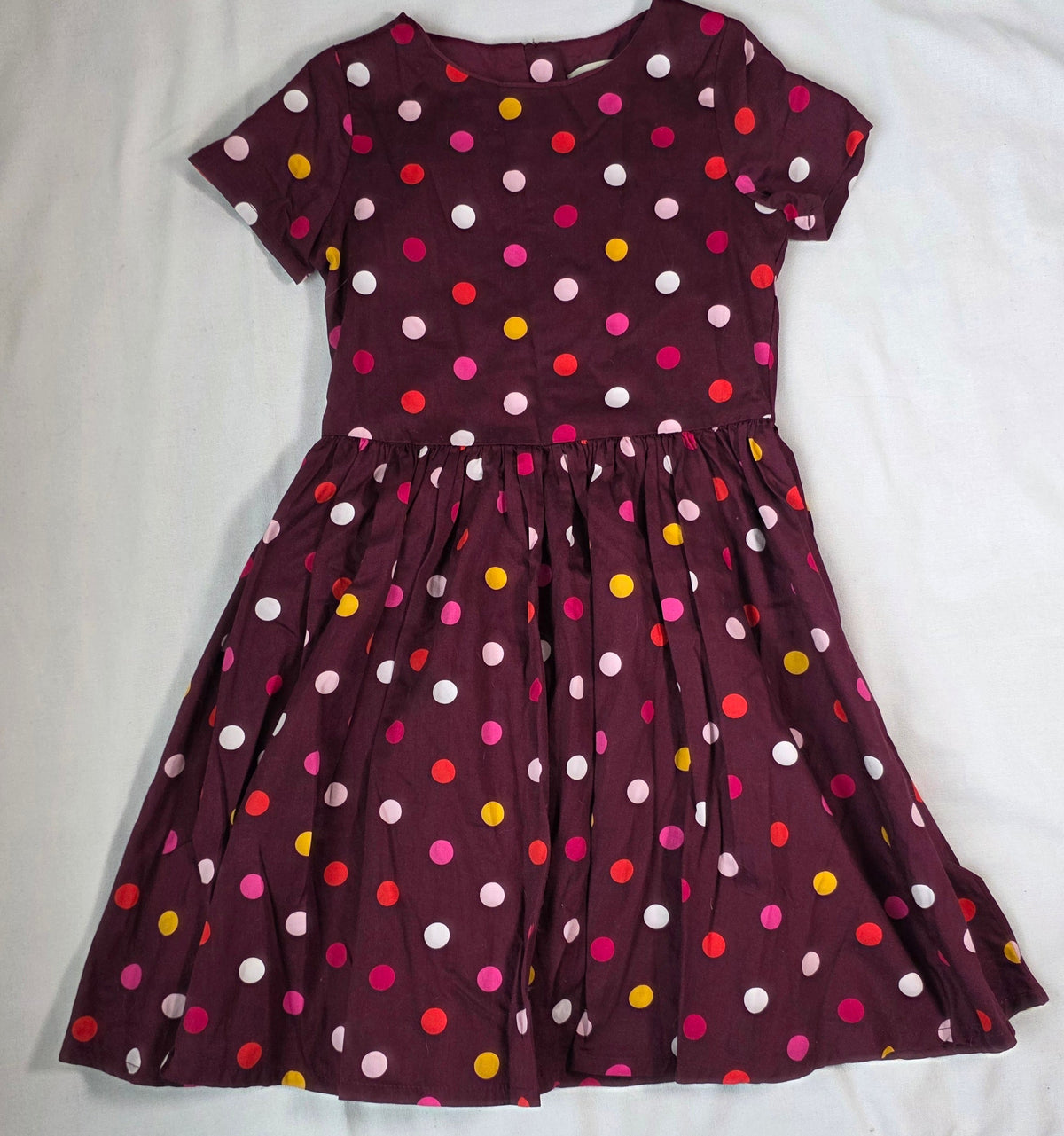 #190 Girls 7 Lands' End Polka Dot Dress