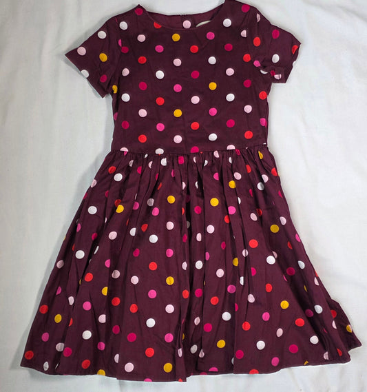 #190 Girls 7 Lands' End Polka Dot Dress