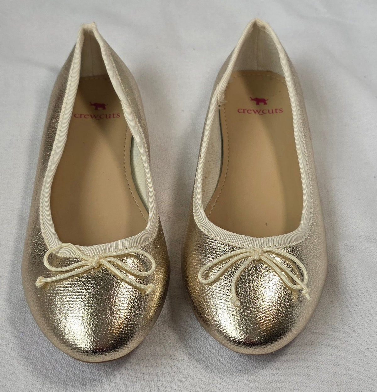 #190 Girls/Kids 1 J. Crew Crewcuts Gold Ballet Flats