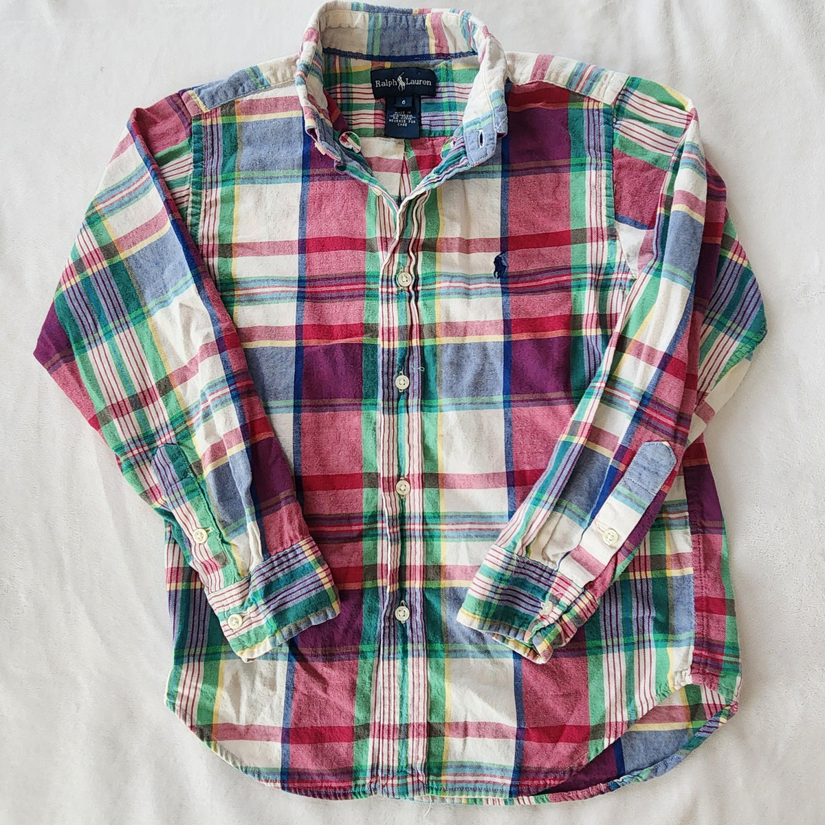 #167 Ralph Lauren Polo Size 6 Plaid Button Down Shirt
