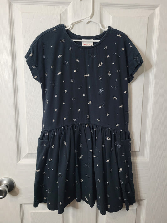 *REDUCED* #44 Hanna Andersson Space Short-Sleeve Dress Girls Size 130/8