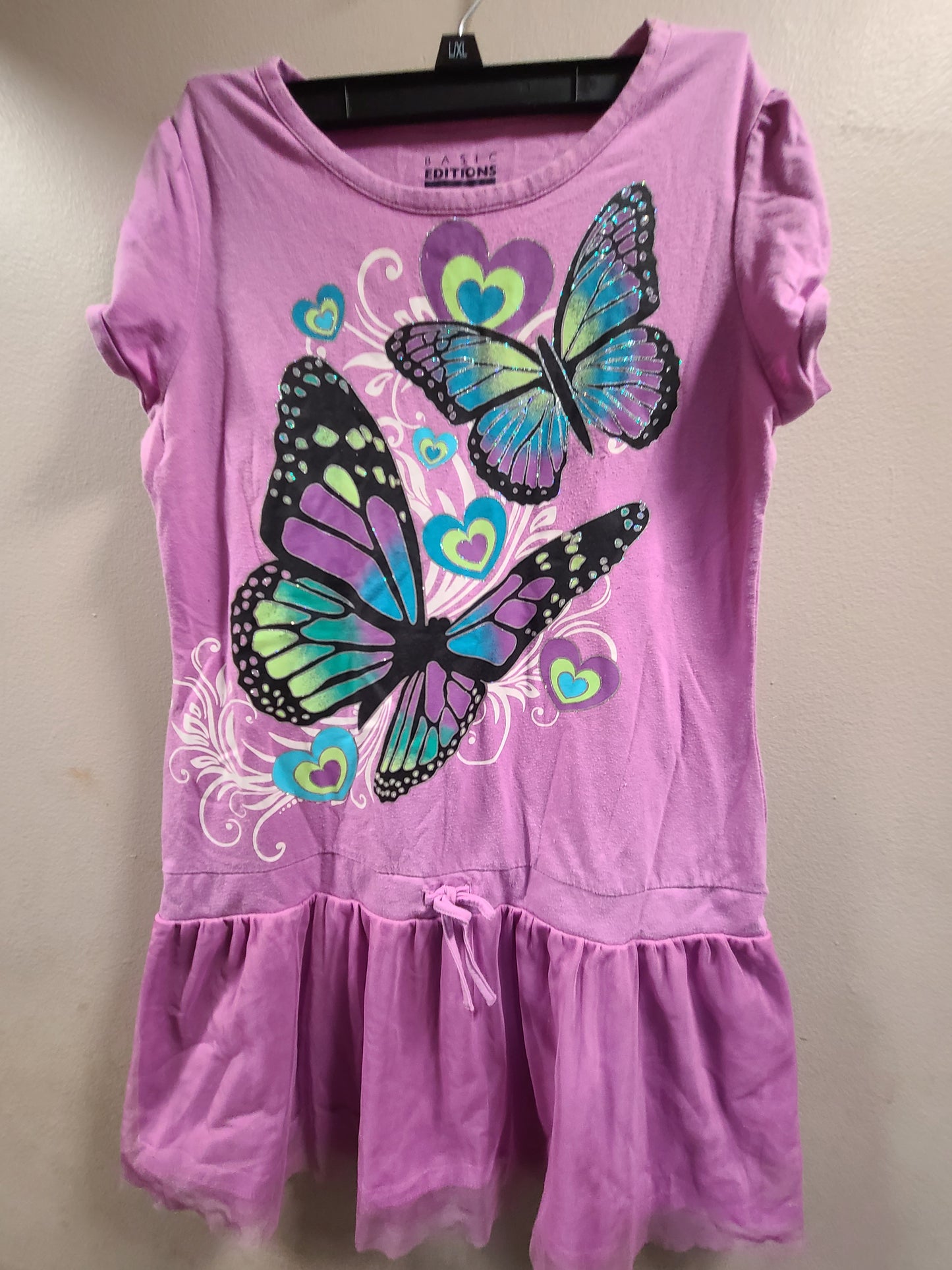 #66 Basic edition girls butterfly dress size Xl 14/16