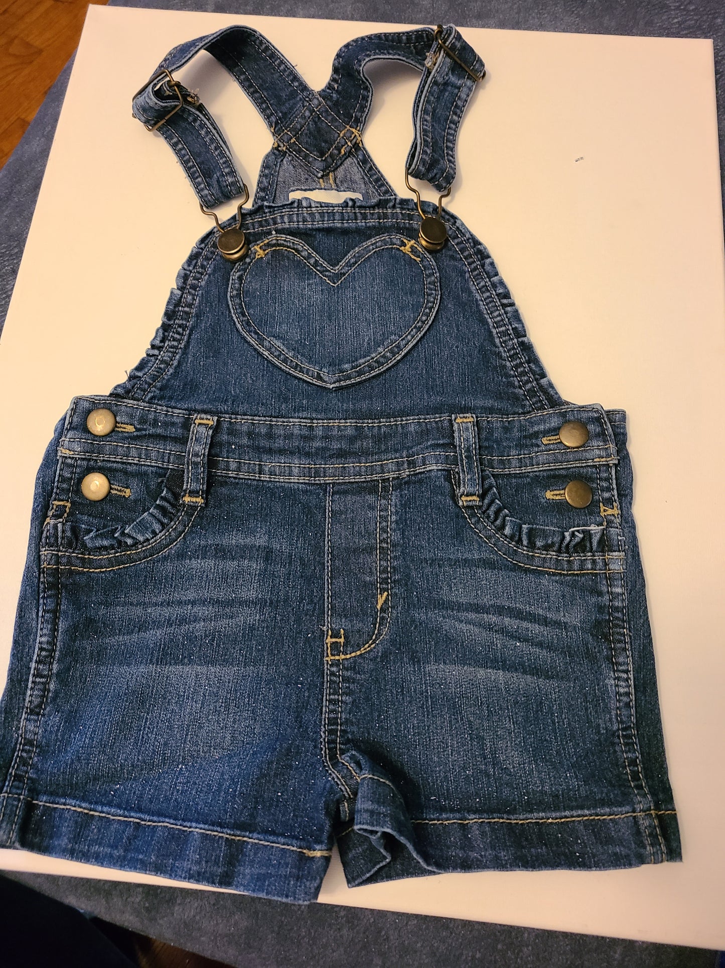 #66 Toughskins girls size 4t jean shortalls