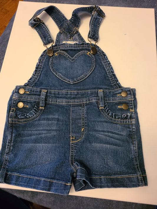 #66 Toughskins girls size 4t jean shortalls