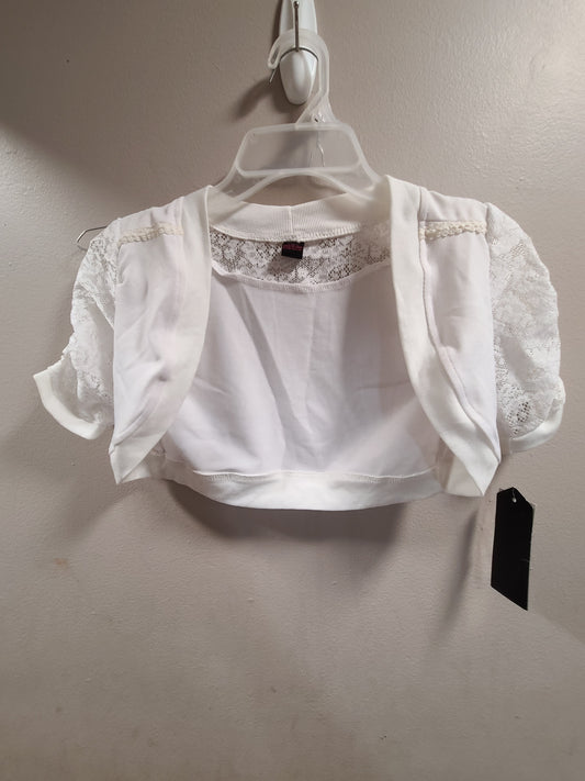 #66  girls white cardigan size L (6x)