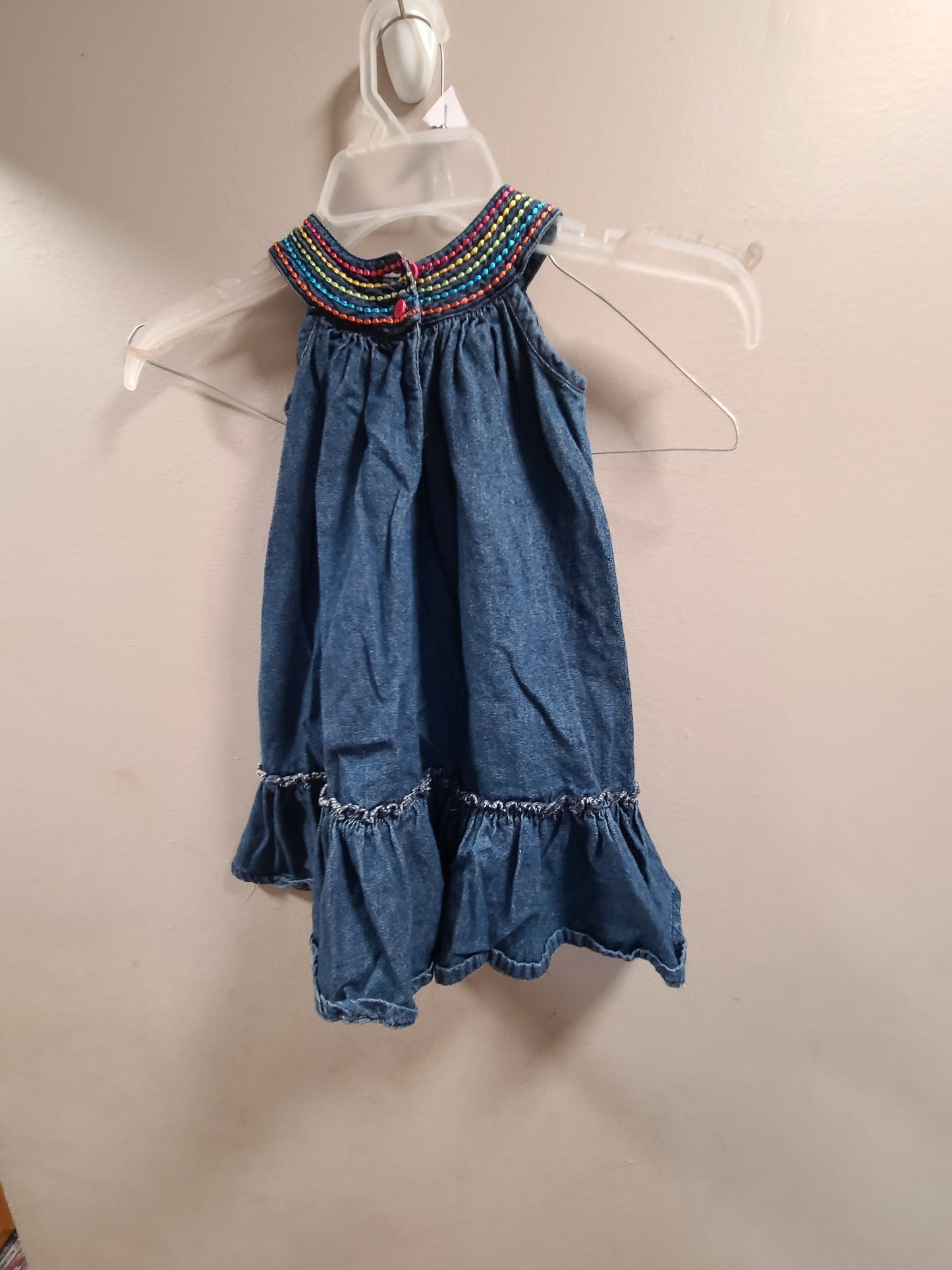 #66  girls okie dokie size 2t jean dress