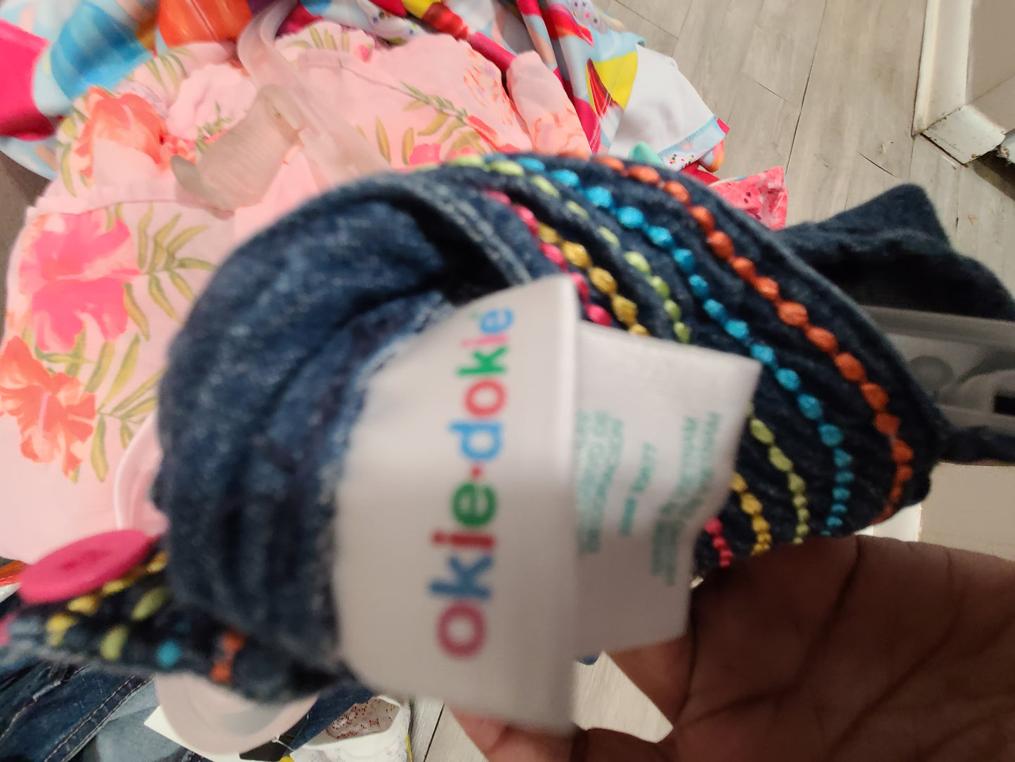 #66  girls okie dokie size 2t jean dress