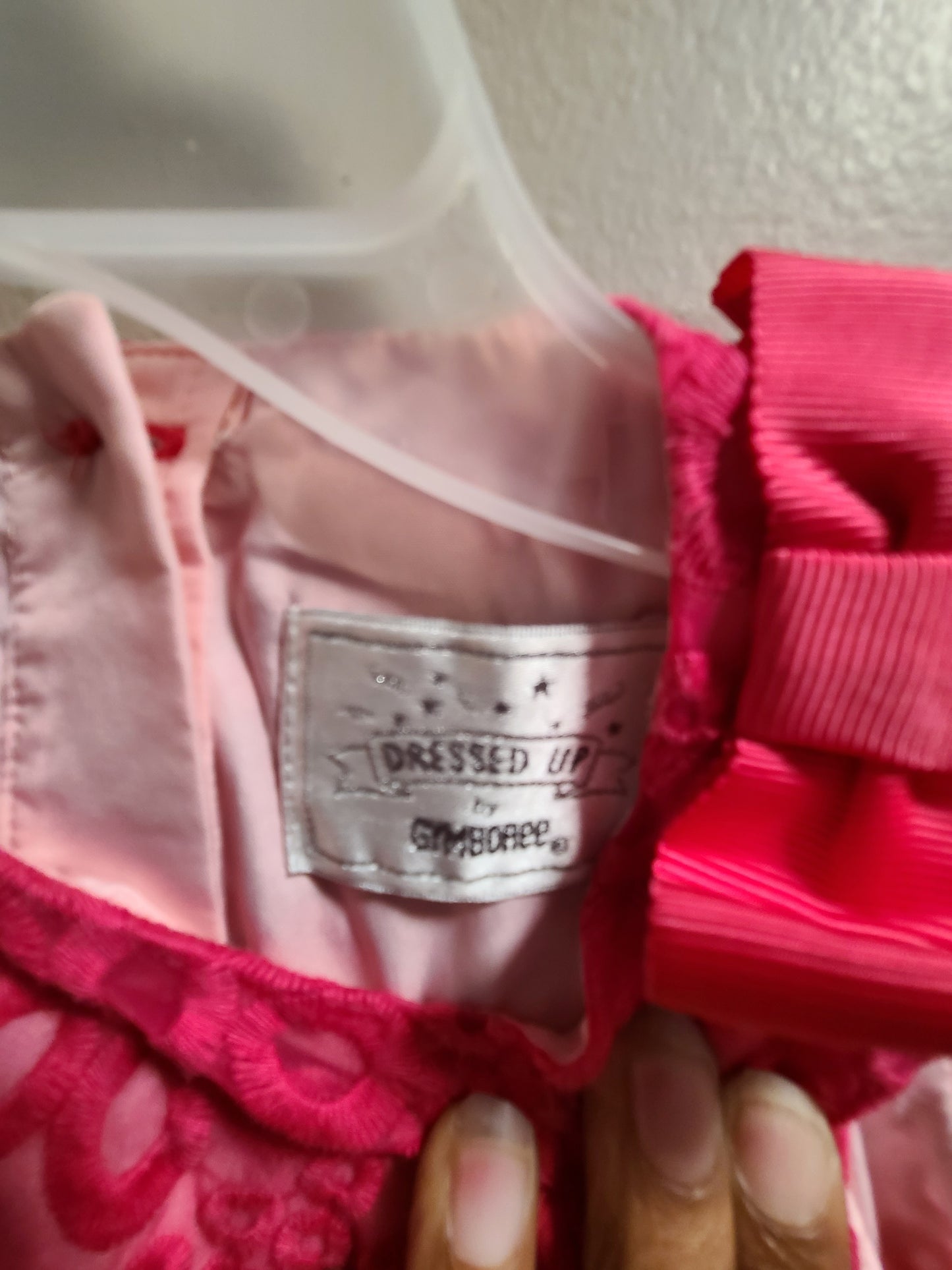 #66  girls pink lace dress size 4t