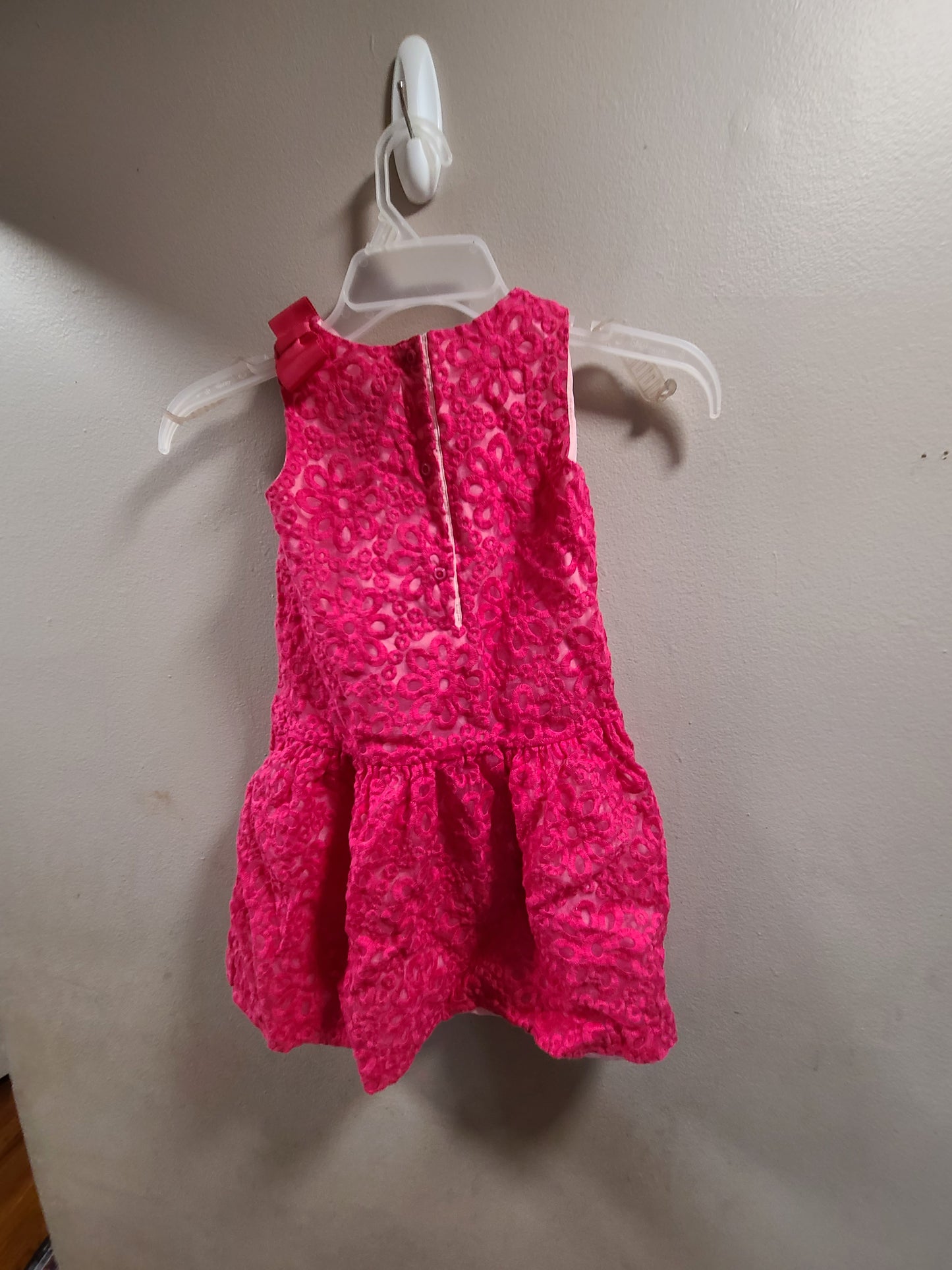 #66  girls pink lace dress size 4t