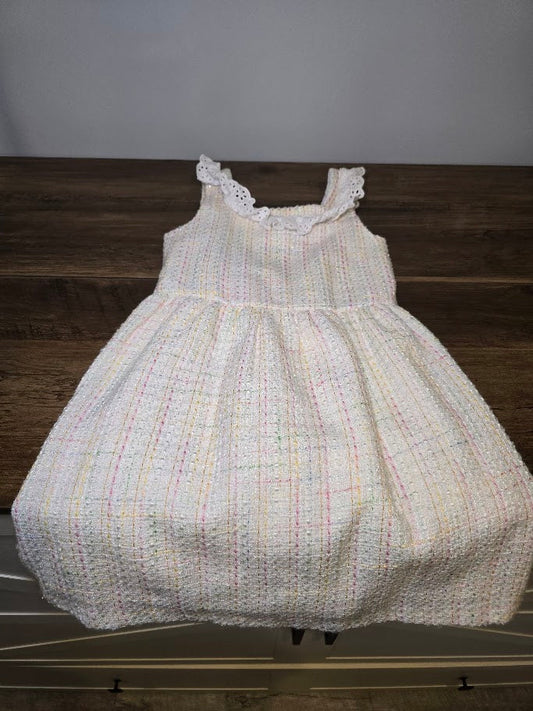 #131 REDUCED Janie & Jack Pastel Tweed sleeveless dress sz 7