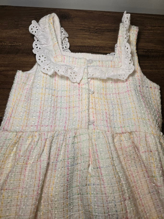 #131 REDUCED Janie & Jack Pastel Tweed sleeveless dress sz 7