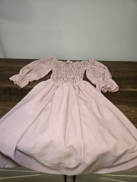 #131 REDUCED Oopsie Daisy dusty pink shirred dress sz 6
