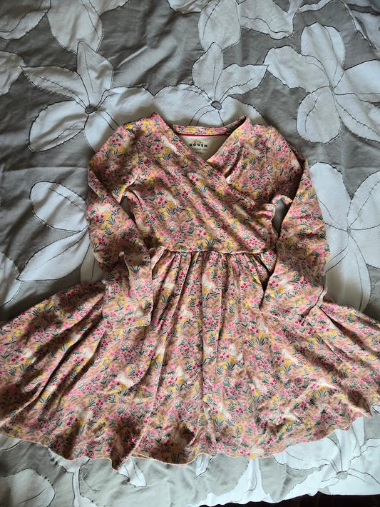 #131 Boden Girls long sleeve Unicorn floral dress sz 8 9