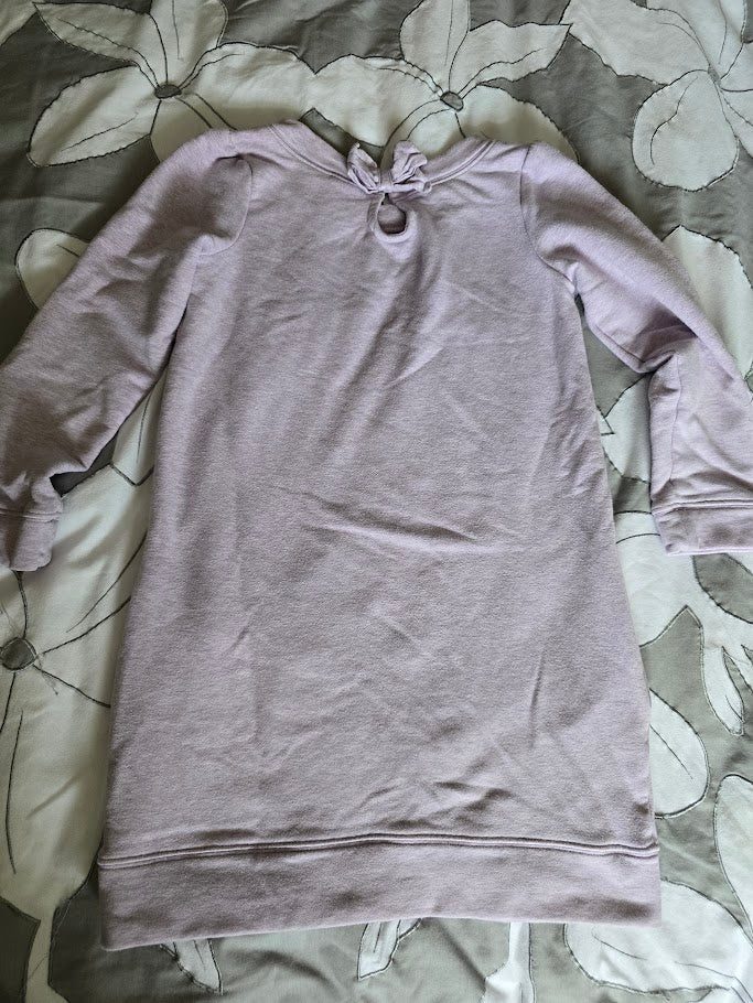 #131 Gymboree lilac peacock sweatshirt dress sz 7