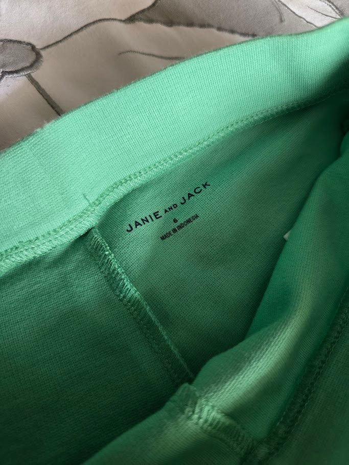 #131 Janie and Jack green pointe pants sz 6