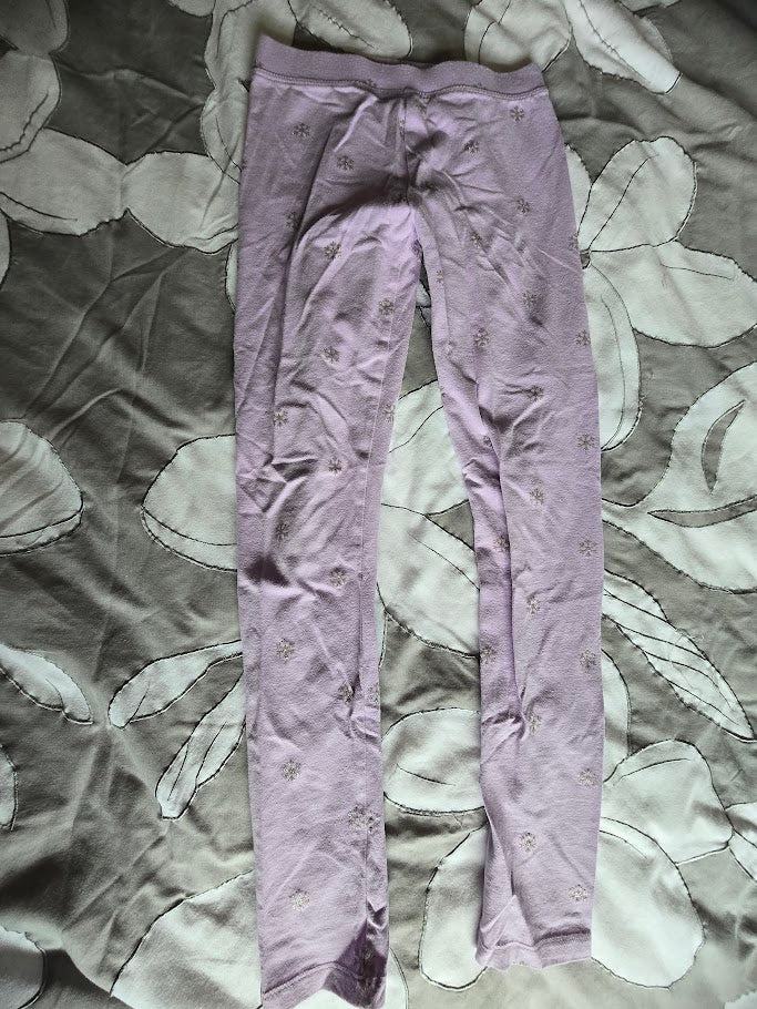 #131 J Crew Cuts girls purple with snowflake leggings sz 8