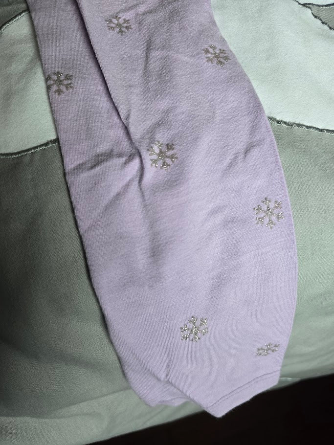 #131 J Crew Cuts girls purple with snowflake leggings sz 8
