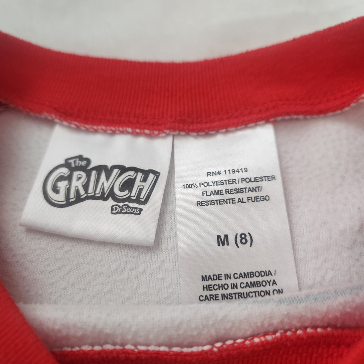 #167 Dr. Seuss The Grinch Sz 8 Merry Grinchmas Fleece Pajamas