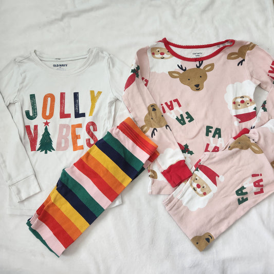 #167 Old Navy & Carter's Size 6 Christmas Pajamas Bundle Of 2