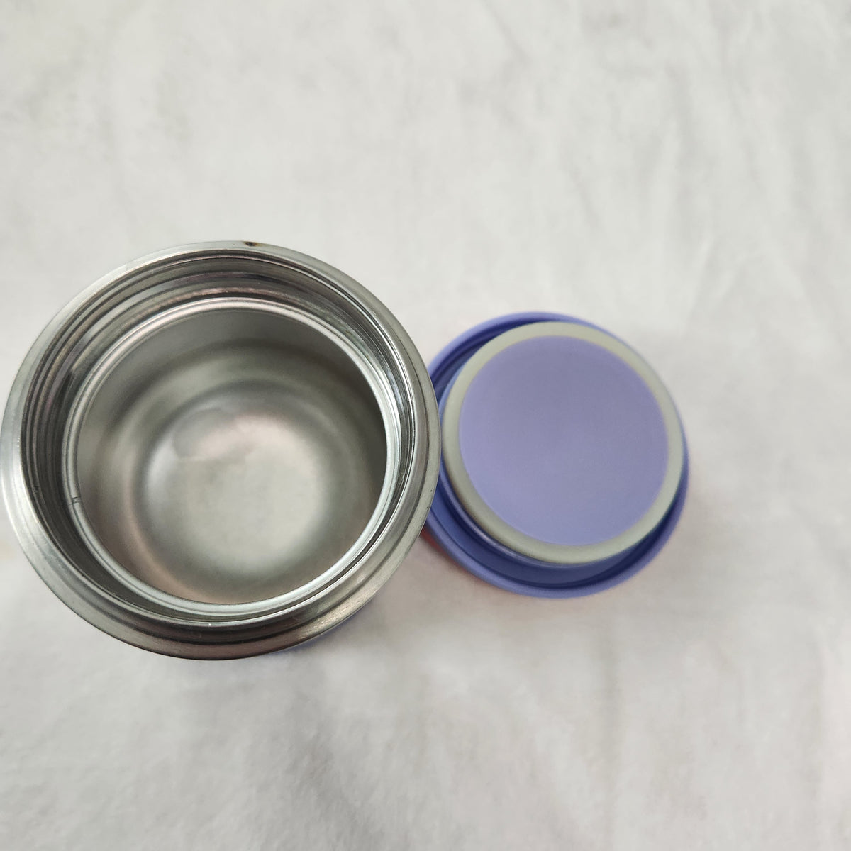 #167 Contigo Stainless Food Jar with Pink & Lavender Lid and Floral Print