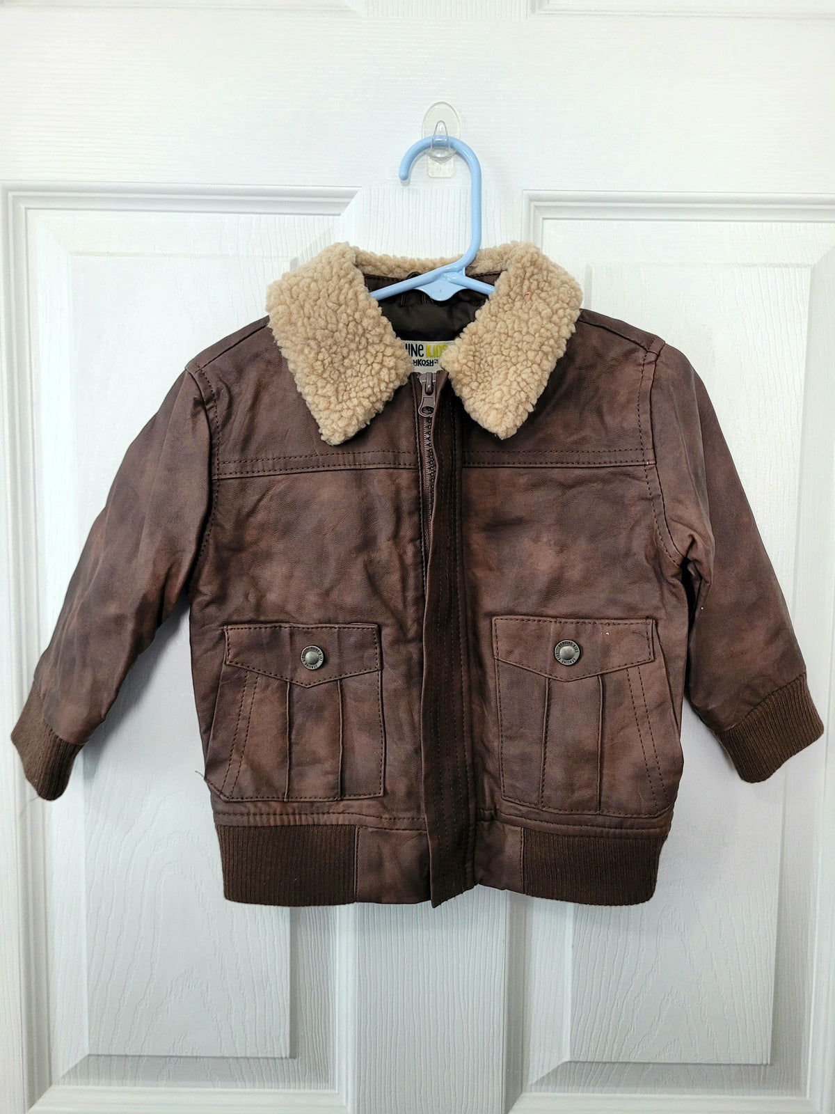 #164 Genuine Kids from Oshkosh Fake Leather Bomber Jacket Boys 18M