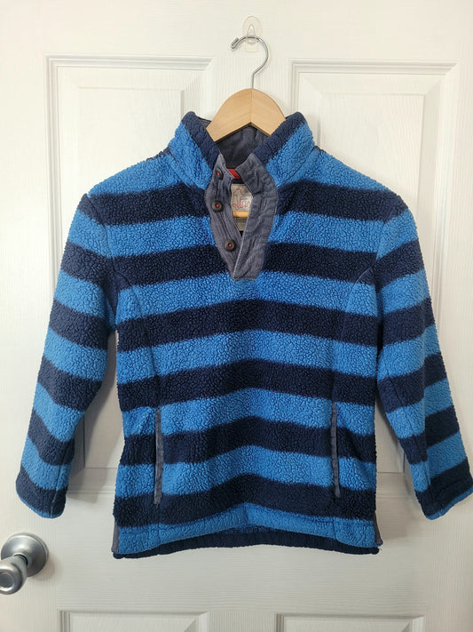 #164 *REDUCED* Mini Boden Stripe Sherpa Pullover Boys 6-7Y