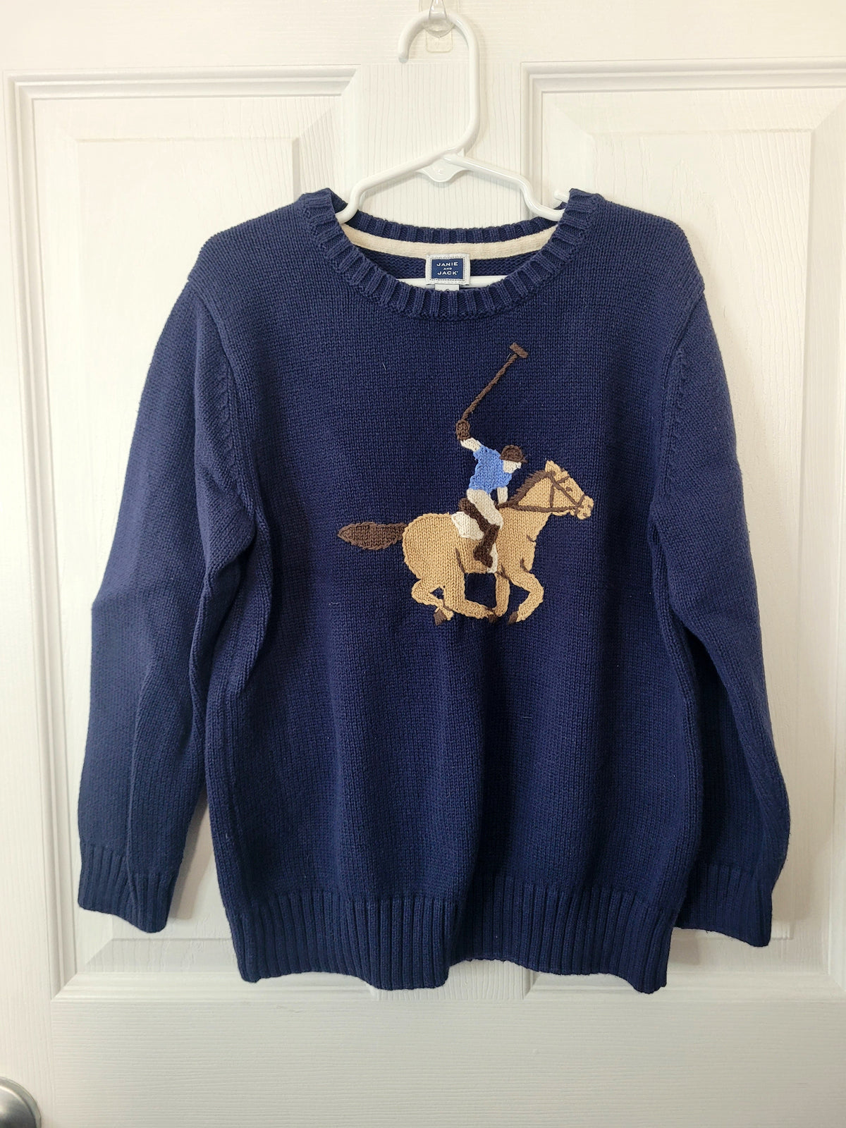 #164 Janie and Jack Polo Player Sweater Boys 6