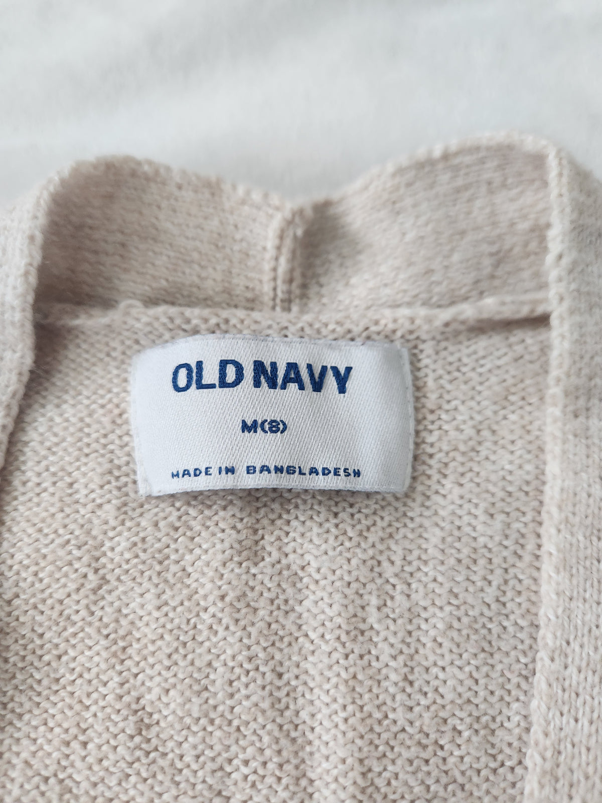 #167 Old Navy Kid's Size 8 Light Cream Open-Front Cardigan