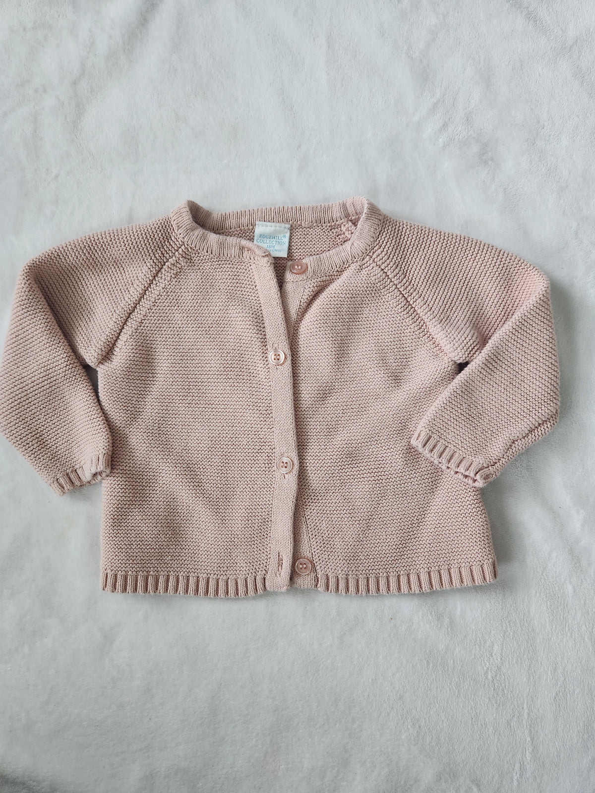 #167 Edgehill Collection 18 Months Light Pink Knit Cardigan Sweater