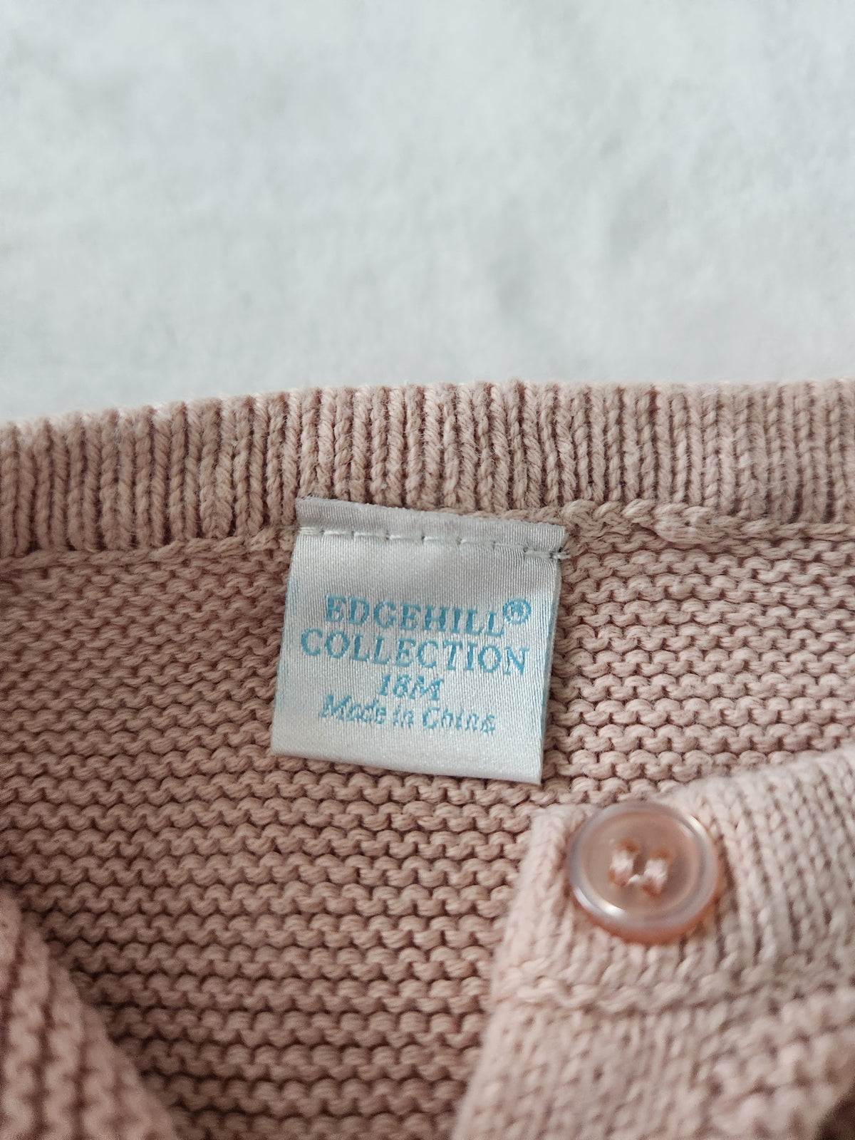 #167 Edgehill Collection 18 Months Light Pink Knit Cardigan Sweater