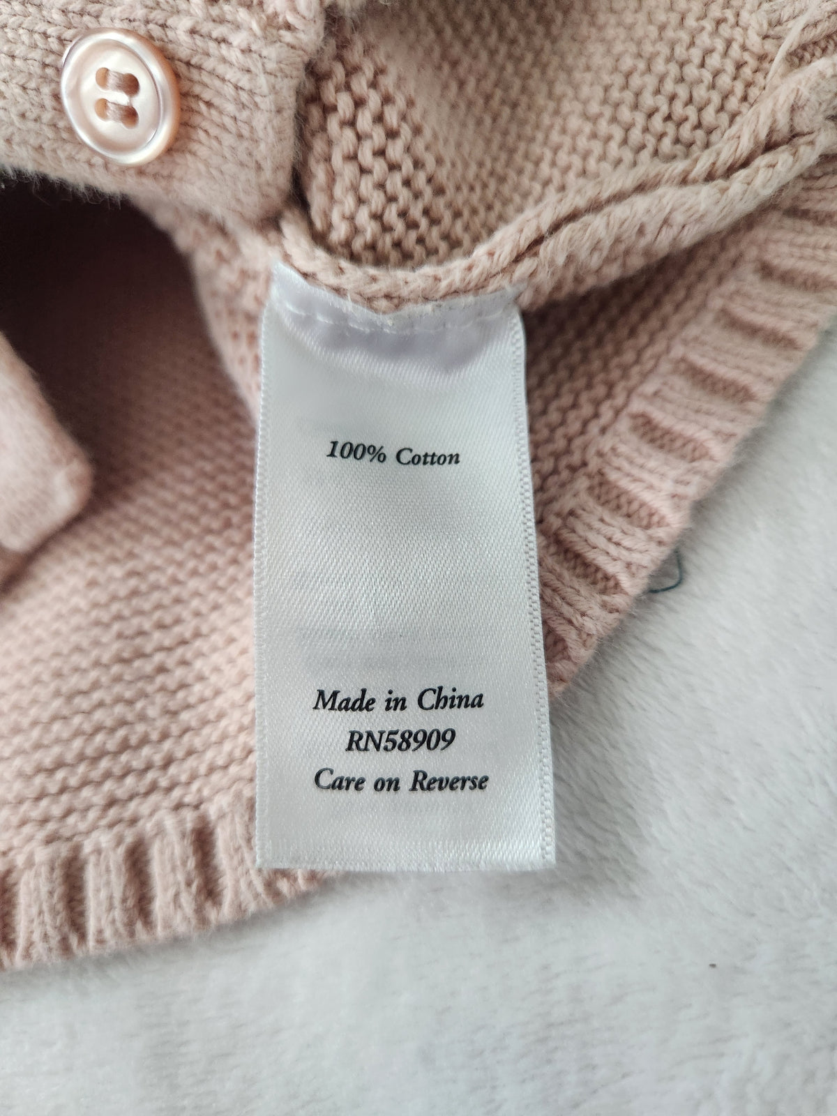 #167 Edgehill Collection 18 Months Light Pink Knit Cardigan Sweater