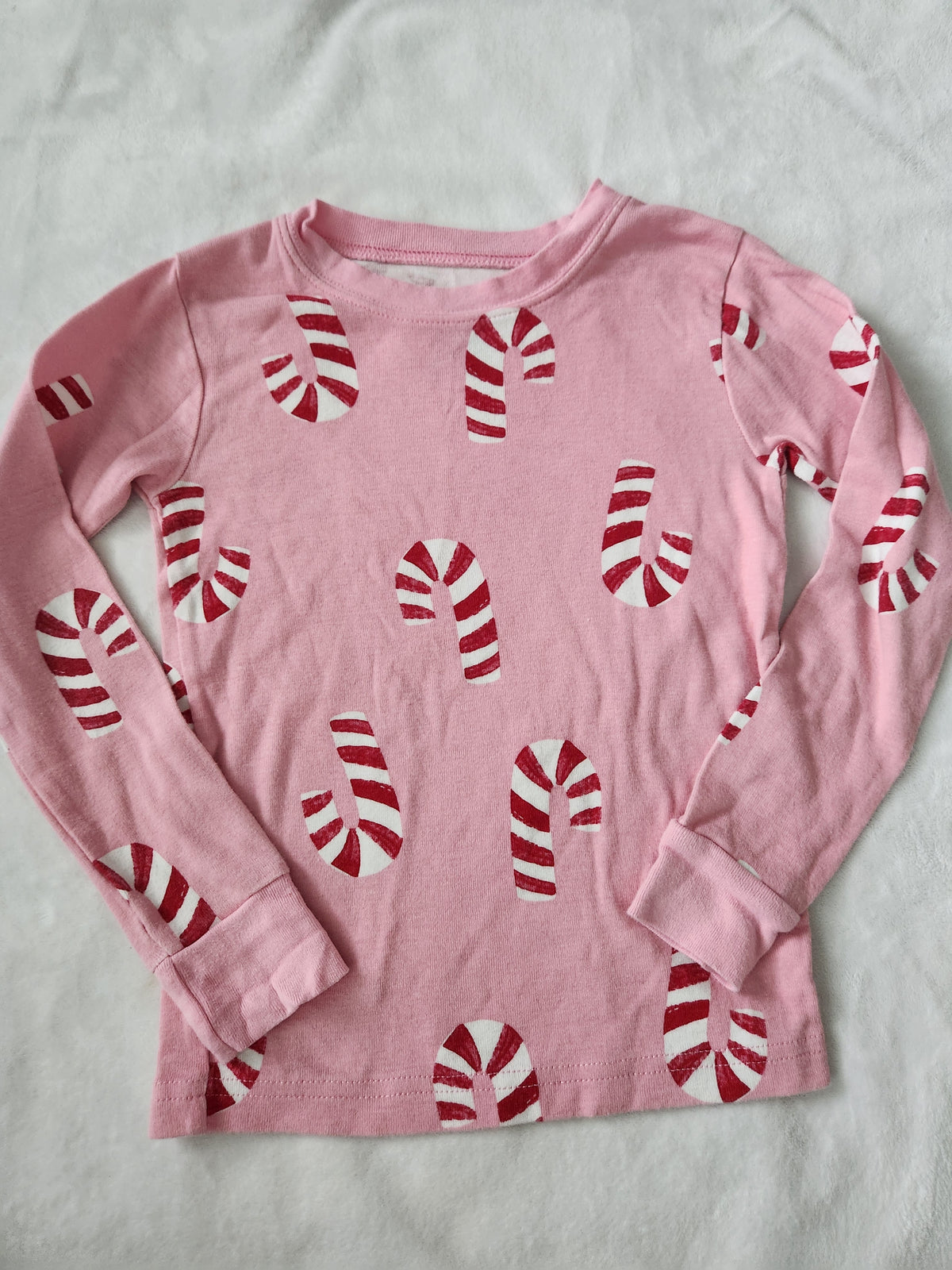 #167 Carter's 5T Pink Candy Cane Print Pajama Set