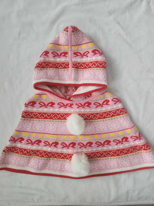 #167 HTF Hanna Andersson 4T The Grinch Cindy Lou Who Sweater Poncho Cape