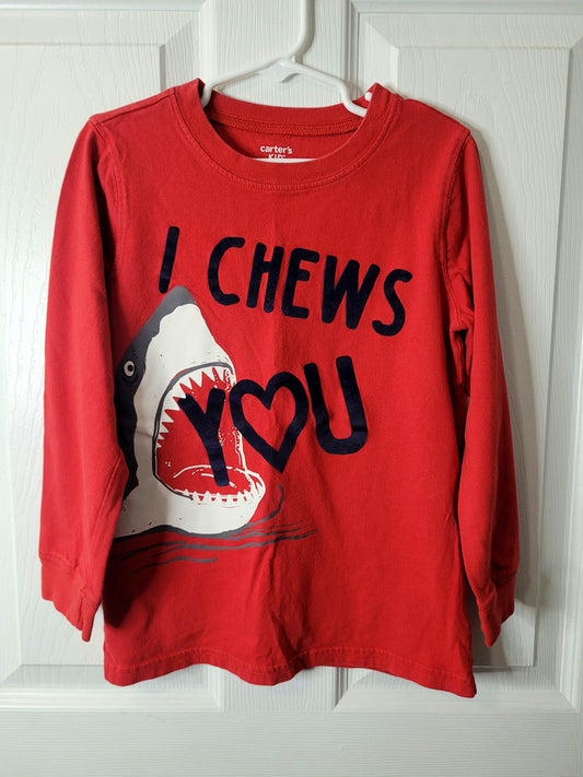 #164 Carter's Valentine's Shark Long-Sleeve Top Boys 7