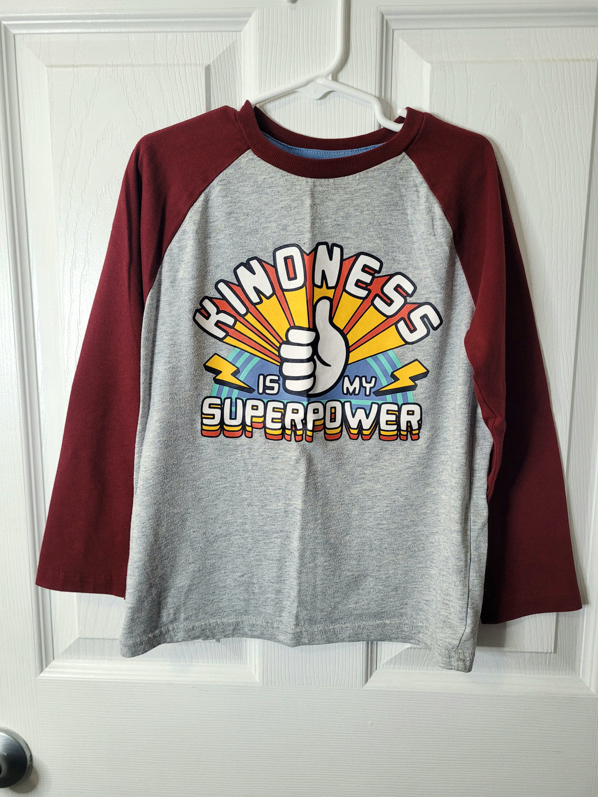 #164 365 Kids Kindness is My Superpower Raglan Long-Sleeve Top Boys 7