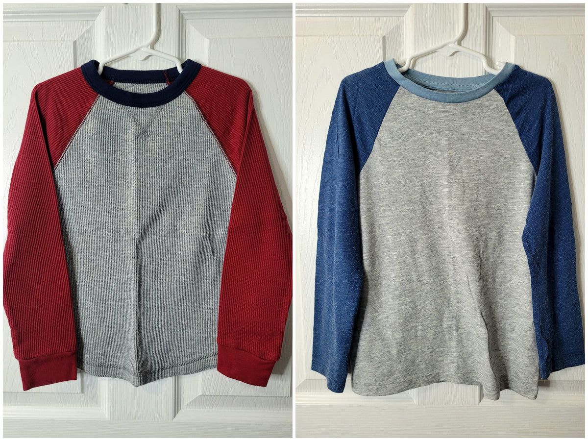 #164 Old Navy Raglan Long-Sleeve Tops (2) Boys S (6/7)